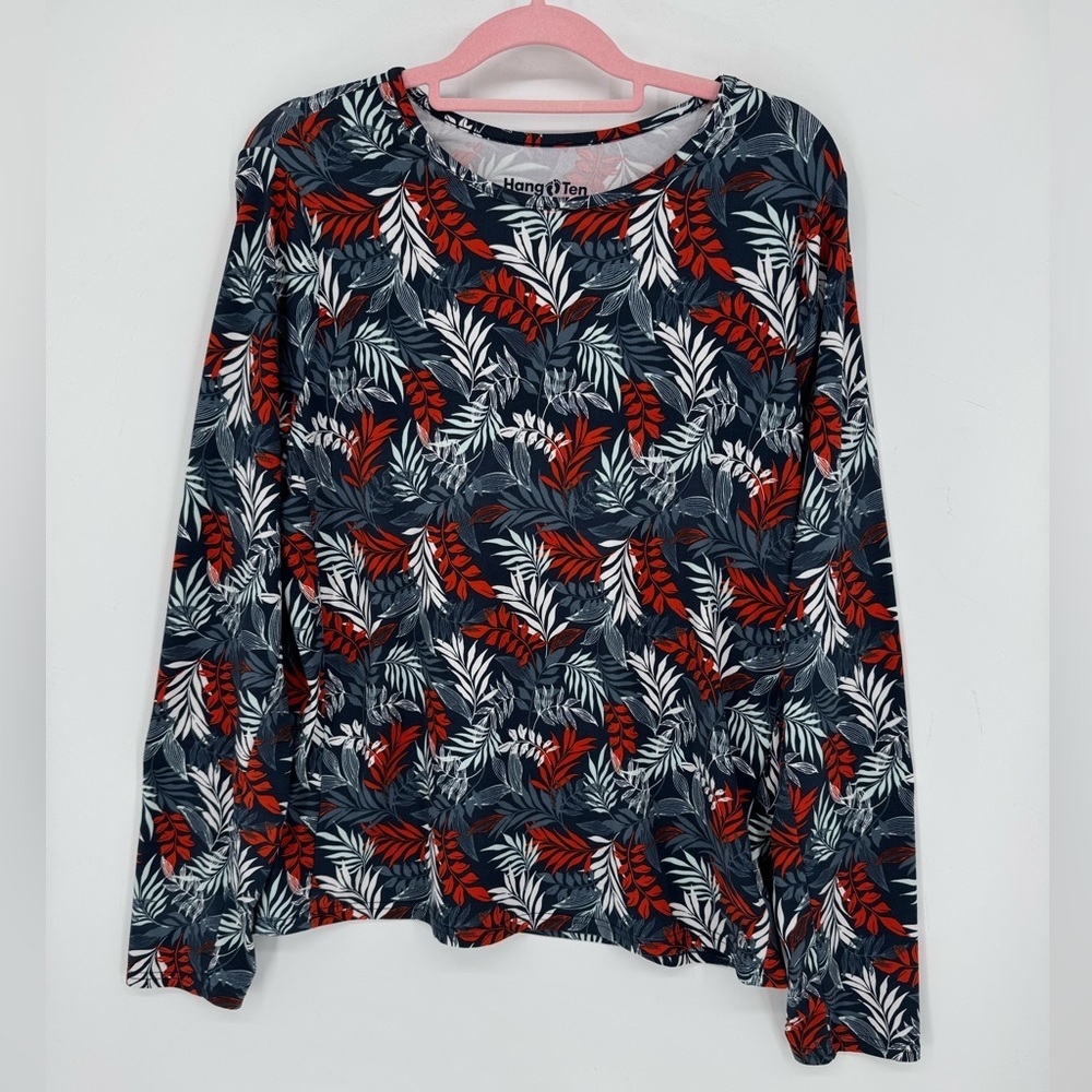 Hang Ten Women's UV Protection 50+ Leaf Summer Long Sleeve Top Plus Size XXL
